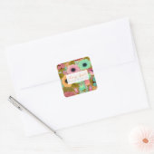 gekleurde Floral dit behoort tot gepersonaliseerd Vierkante Sticker (Envelop)