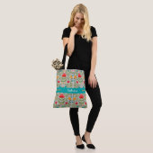  gekleurde Floral Monogrammed Canvas tas (Op model)