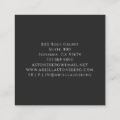  gekleurde Floral op zwarte interieurontwerper Vierkante Visitekaartje (Achterkant)