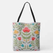gekleurde Florale monogrammen Tote Bag (Achterkant)
