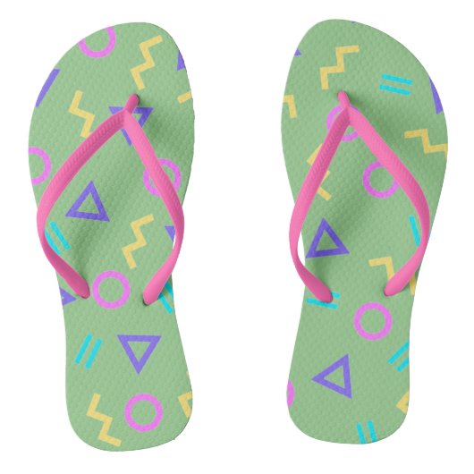 Gekleurde Funky Geometric Shapes Pattern Teenslipp Teenslippers (Voetbed)