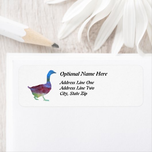 Gekleurde ganzen etiket (Insitu)