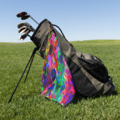 gekleurde gebogen driehoeken of kleurrijke rimpels golfhanddoek (Groen)