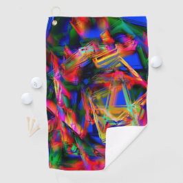 gekleurde gekleurde vierkanten met 'verkeerde bors golfhanddoek