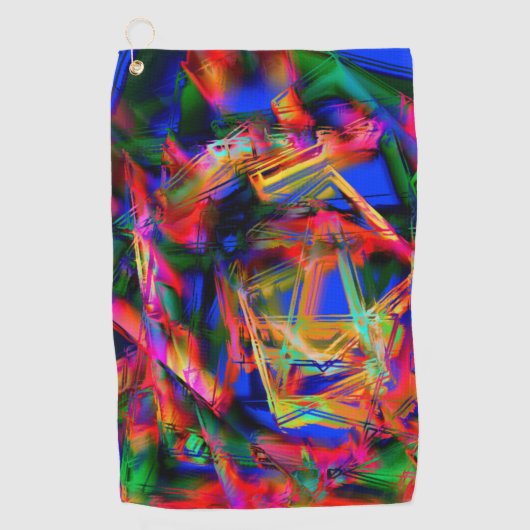 gekleurde gekleurde vierkanten met 'verkeerde bors golfhanddoek (Voorkant)