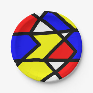 gekleurde geometrieën papieren bordje