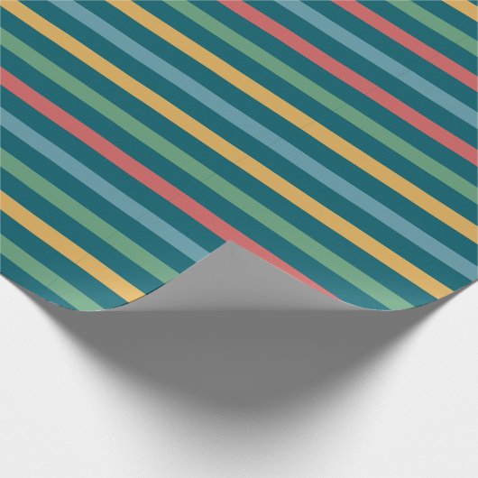  gekleurde gestreepte lijnen cadeaupapier (Hoek)