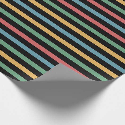  gekleurde gestreepte lijnen cadeaupapier (Hoek)
