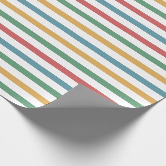  gekleurde gestreepte lijnen cadeaupapier (Hoek)