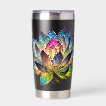 Gekleurde glas kleurrijke lotusbloem
