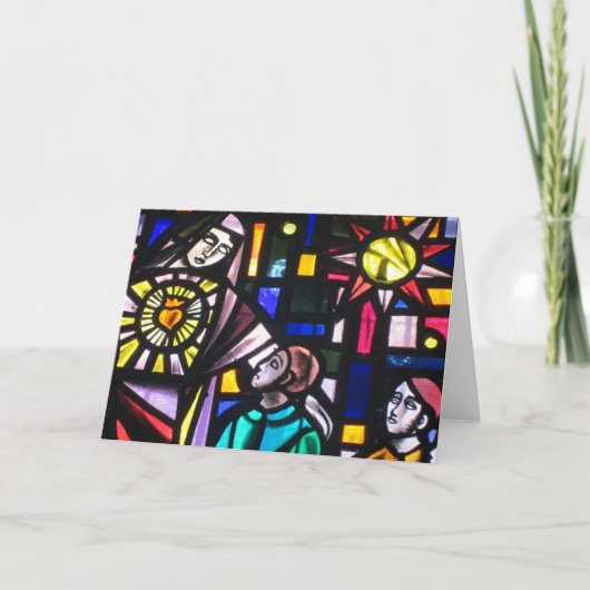 gekleurde glasliefde feestdagen kaart (Voorkant)