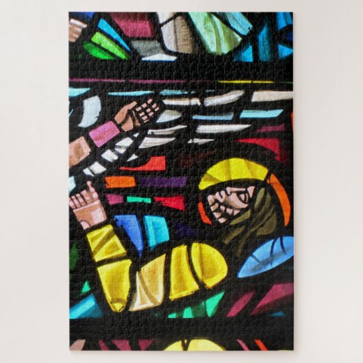 gekleurde glazen kerk legpuzzel (Verticaal)