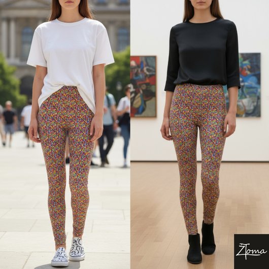 Gekleurde glazen knikkers leggings