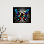 gekleurde glazen vlinder, kleurrijk poster, ingewi poster (Keuken)