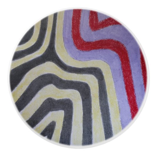 Gekleurde Golven Keramische Trek Keramische Knop (Voorkant)