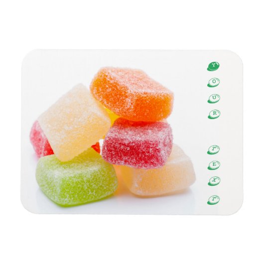 Gekleurde Gummy Square Sweets Magneet (Horizontaal)