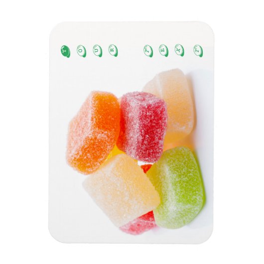 Gekleurde Gummy Square Sweets Magneet (Verticaal)