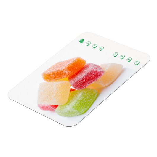 Gekleurde Gummy Square Sweets Magneet (Linkerzijde)
