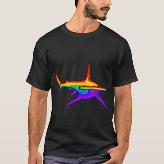 Gekleurde hamerhaai t-shirt (Voorkant)