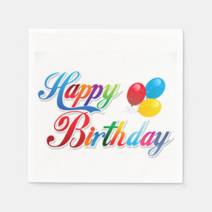  gekleurde Happy Birthday servetten