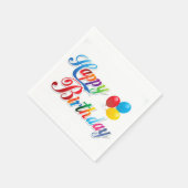 gekleurde Happy Birthday servetten (Hoek)