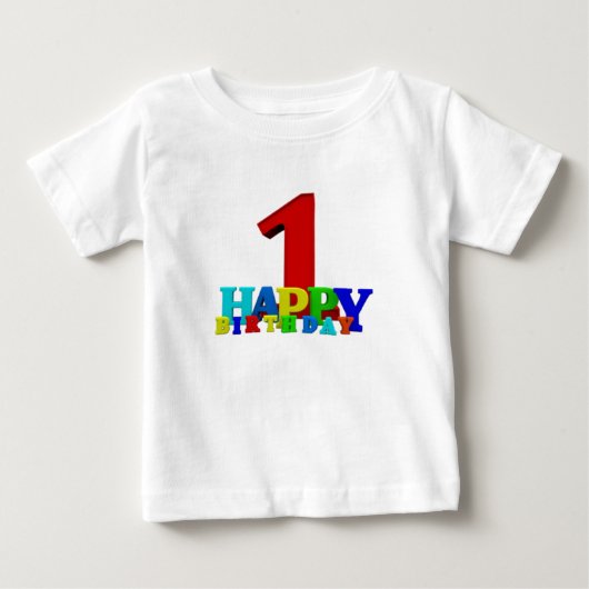 Gekleurde Happy Birthday Typografie Baby (Voorkant)