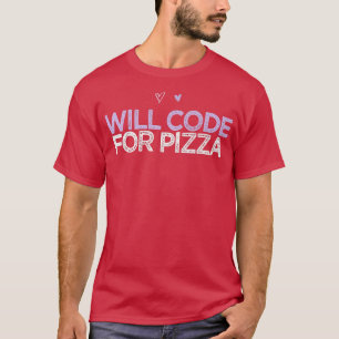 gekleurde harten Funny zal code voor Pizza 5 T-shirt
