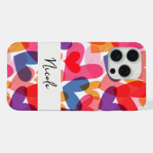 gekleurde harten iPhone hoesje (Achterkant horizontaal)