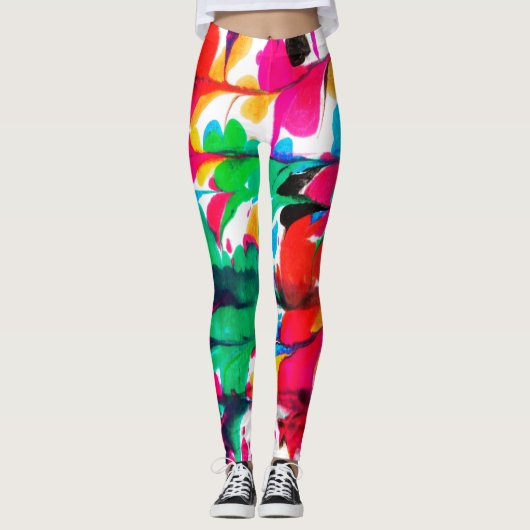 gekleurde harten leggings (Voorkant)