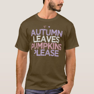 gekleurde harten mam Funny Autumn Leaves Pumpkins T-shirt