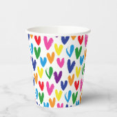gekleurde harten papieren bekers (Links)