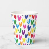 gekleurde harten papieren bekers (Voorkant)