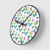 gekleurde harten ronde klok (Hoek)