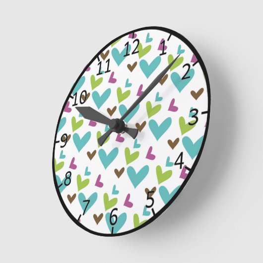 gekleurde harten ronde klok (Hoek)