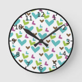 gekleurde harten ronde klok (Voorkant)