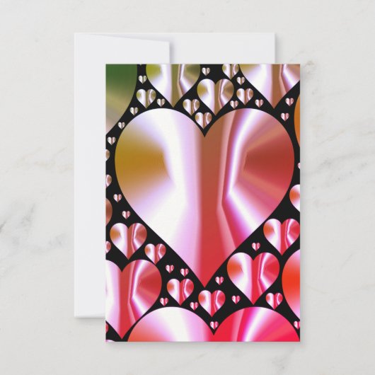 gekleurde harten rsvp reactiekaart trouwpartij (Achterkant)