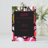 gekleurde harten rsvp reactiekaart trouwpartij kaartje (Staand voorkant)