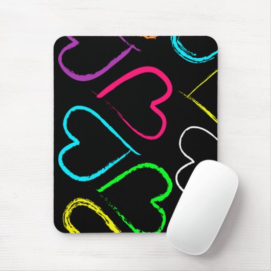 gekleurde hartenmousepad muismat (Met muis)