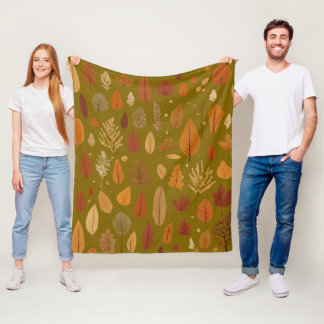 Gekleurde herfstbladeren fleece deken