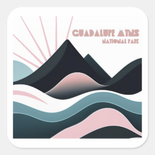 Gekleurde Heuvels van Nationaal park Guadalupe Mou Vierkante Sticker