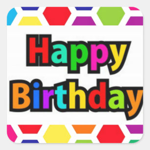 Gekleurde honingraat vierkante sticker