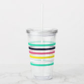 Gekleurde horizontale strepen acryl drinkbeker (Voorkant)