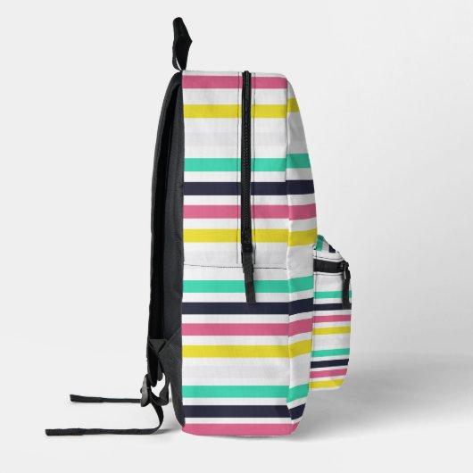 Gekleurde horizontale strepen bedrukte rugzak (Links)