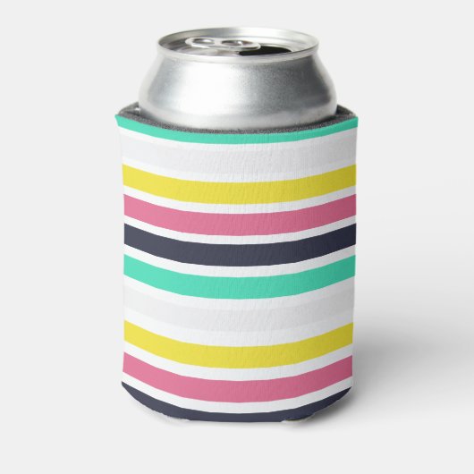 Gekleurde horizontale strepen blikjeskoeler (Blikje Achterkant)