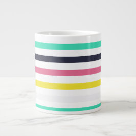 Gekleurde horizontale strepen grote koffiekop