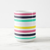 Gekleurde horizontale strepen koffiemok (Center)