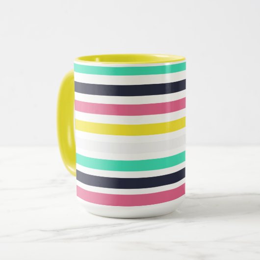 Gekleurde horizontale strepen mok (Voorkant links)