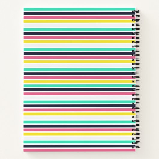 Gekleurde horizontale strepen notitieboek (Achterkant)