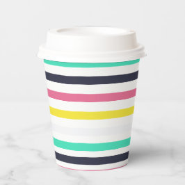 Gekleurde horizontale strepen papieren bekers
