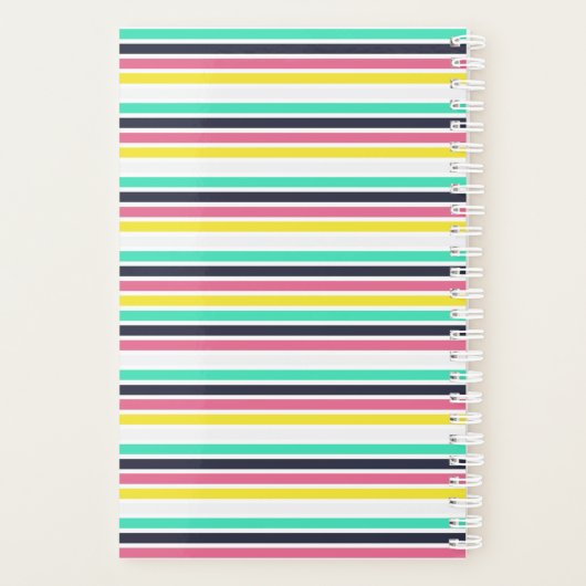 Gekleurde horizontale strepen planner (Achterkant)